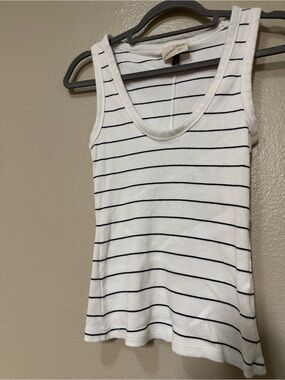 Universal Threads White & Black Striped Tank Top